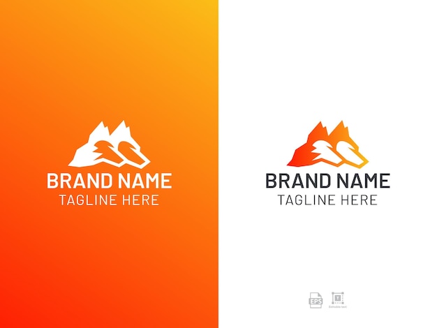 Mountain logo with fox