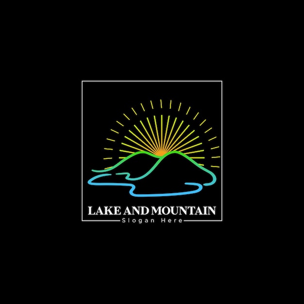 Mountain logo with monoline style