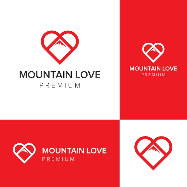 Mountain love logo icon vector template