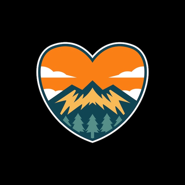 Vector mountain love logo templates