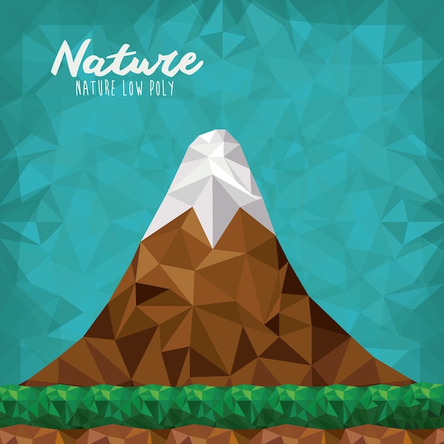 Vector mountain low poly design