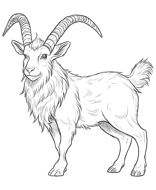 Vector mountain markhor coloring pages