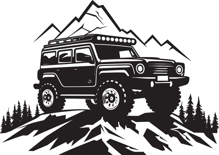 Mountain Mastery Vector 4x4 SUV и Mountain Adventure Summit Serenade Vector 4X4 SUV в середине горы