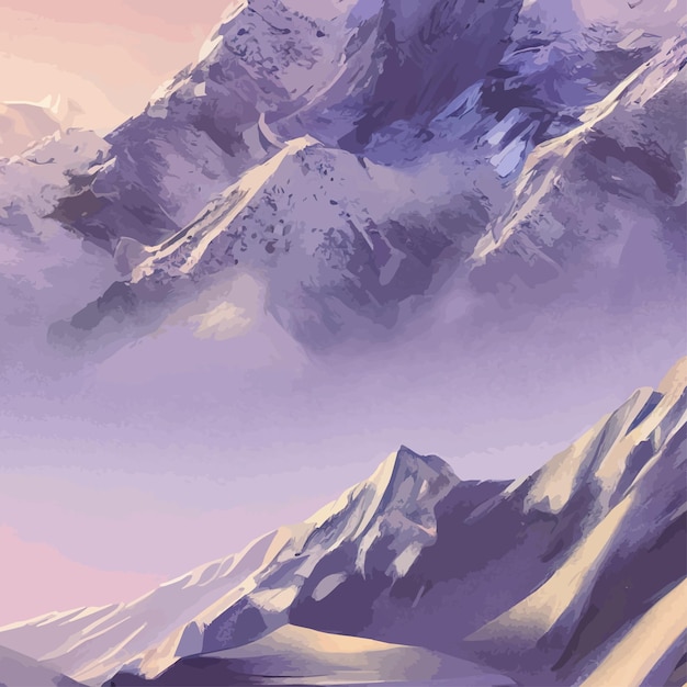 mountain mature silhouette element outdoor icon snowy ice peaks and decorative realistic