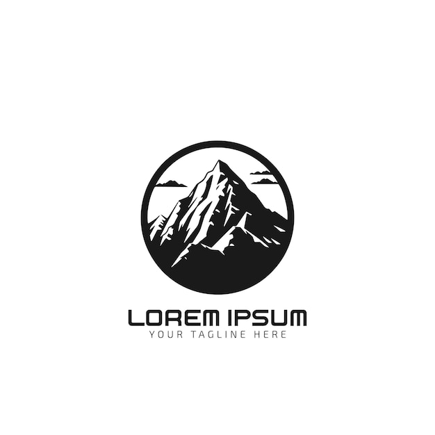 Минимальный векторный силуэт логотипа горы