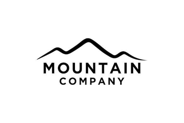 Mountain minimalist landscape hills logo design