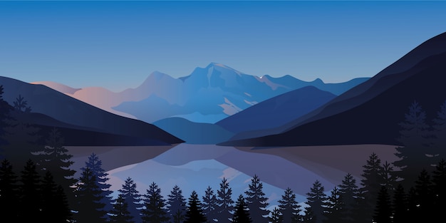 Mountain modern vector illustration