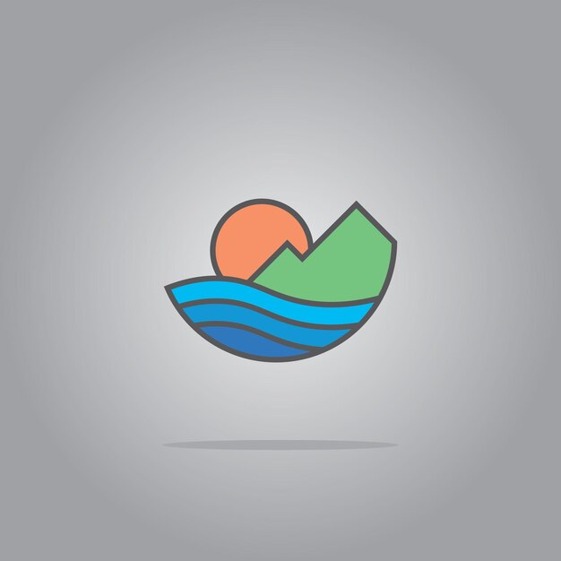 Mountain nature logo with minimalistic designnature illustration