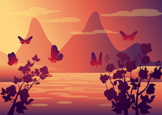 mountain nature plant flower background