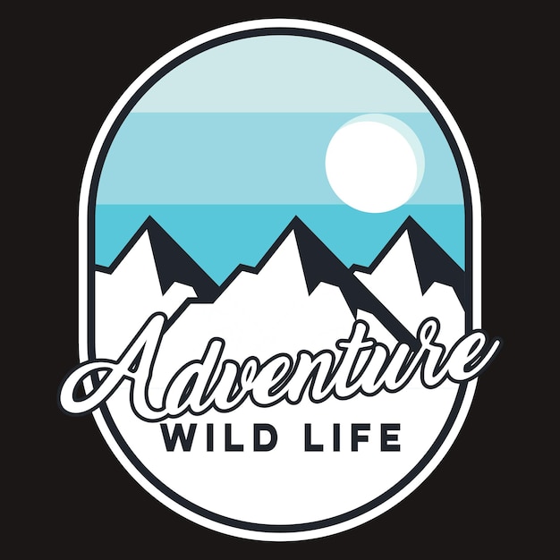 Mountain Outdoor Adventure Label Vector Illustratie Retro Vintage Badge Sticker En T-shirt De