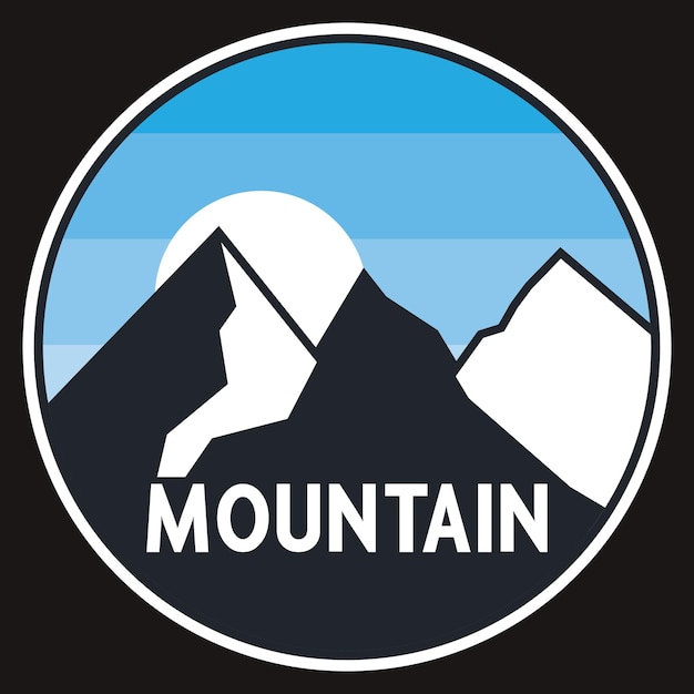 Mountain outdoor adventure label vector illustratie retro vintage badge sticker en t-shirt de