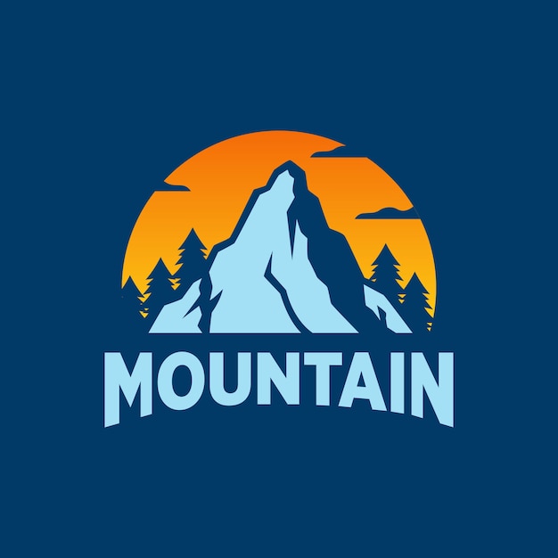 Logo di avventura all'aria aperta in montagna