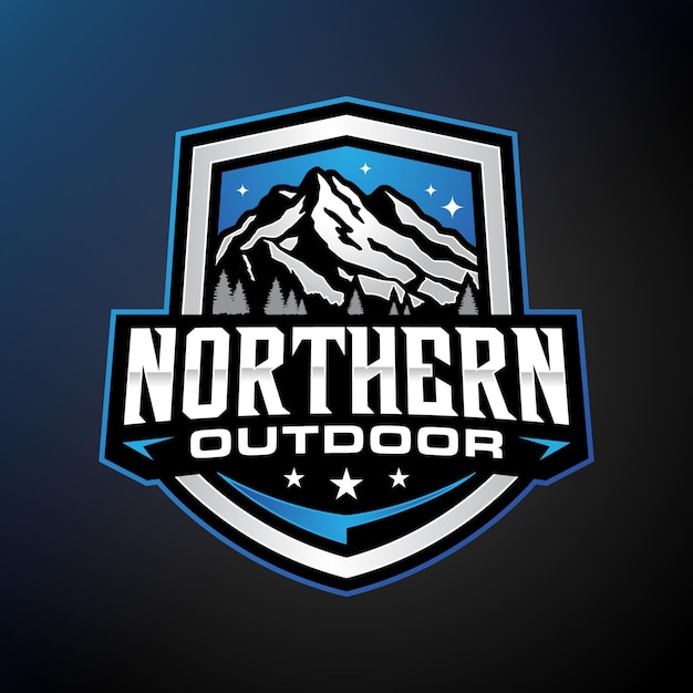 mountain outdoor badge logo template