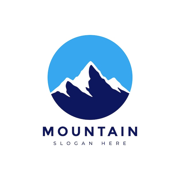 mountain outdoor forest landscape tourism logo design vector graphic