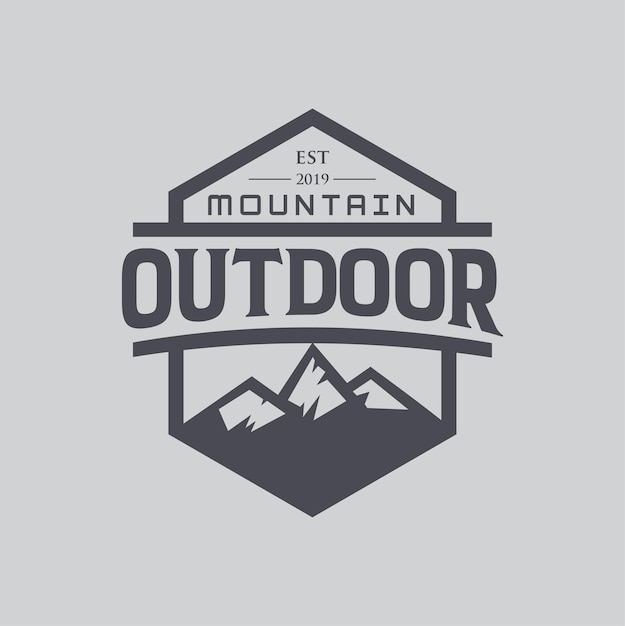 Vector mountain outdoor logo vintage hipster retro