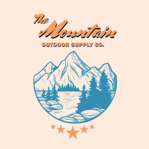 the mountain outdoor supply illustration logo vector