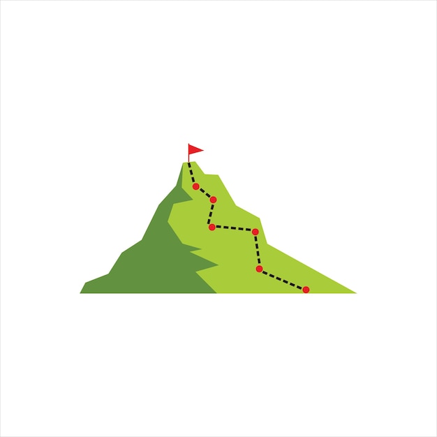 Vector mountain path route illustration