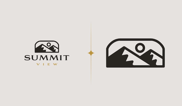 Mountain Peak Hill Top Universal creative premium symbol Vector sign icon logo template Vector illustration