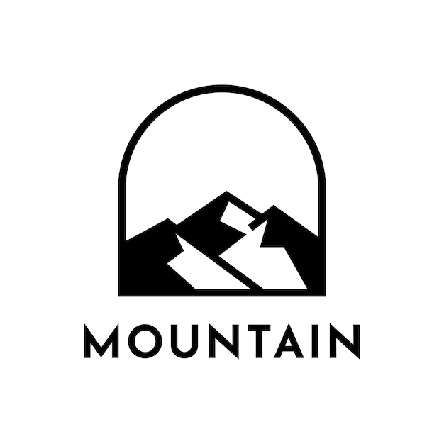 Idee per la progettazione del logo della cima della montagna
