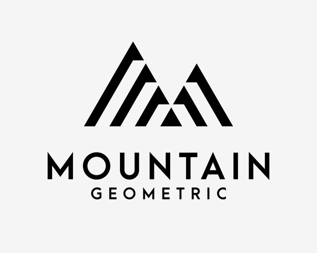 Mountain Peak Rock Hill Abstract Lines Geometric Luxury Modern Minimal Simple Vector Logo Design