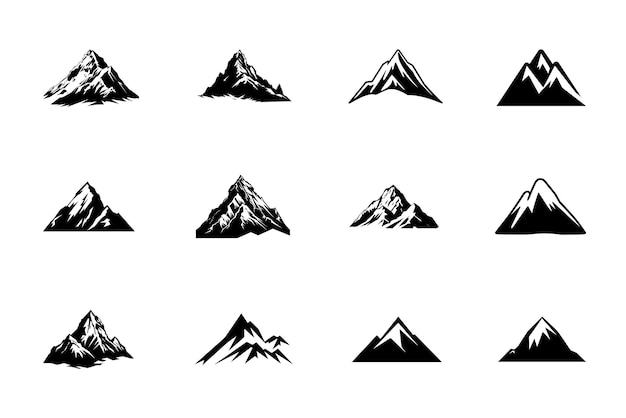 Mountain peak silhouettes for logo Mountain icon