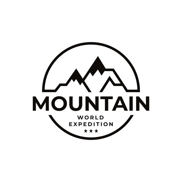 Vector mountain peaks simple logo design vector