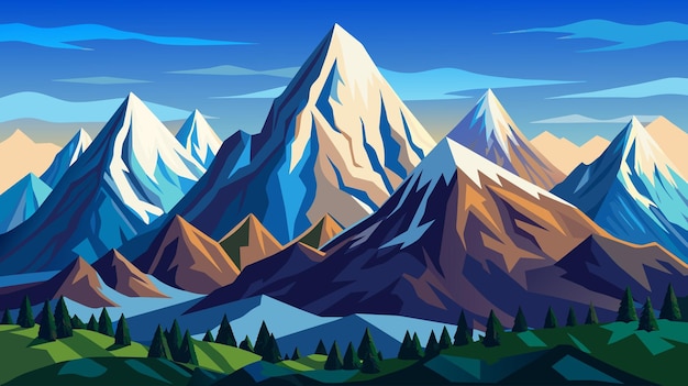 Mountain Range With Trees in Foreground