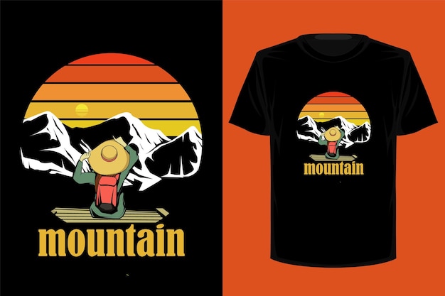 Mountain retro vintage t shirt design