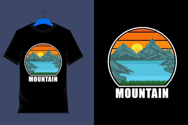 Mountain retro vintage t shirt design