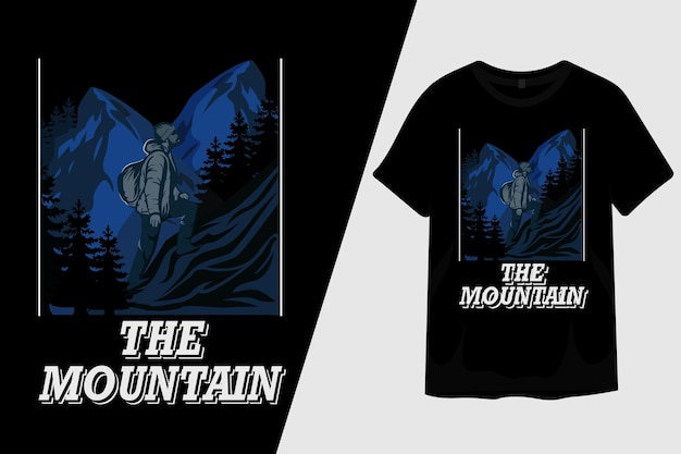 Vector the mountain retro vintage t shirt design