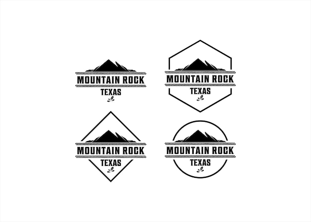 Classico vintage retrò con logo mountain rock