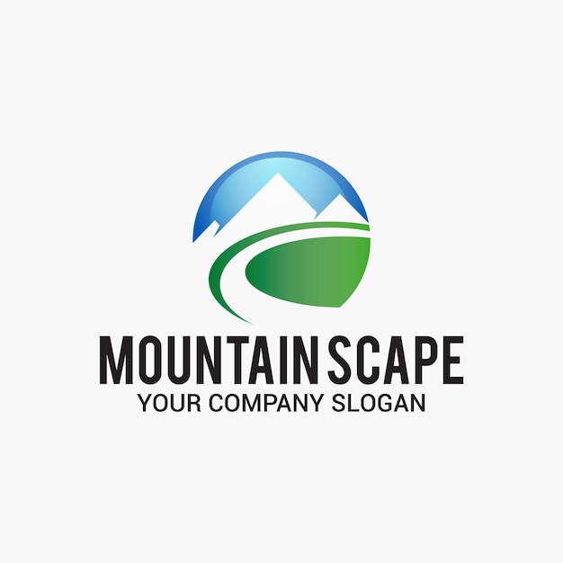 Vector mountain scape logo