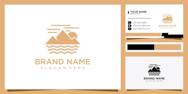 Mountain Sea and Sun voor Hipster Adventure Traveling-logo-ontwerp