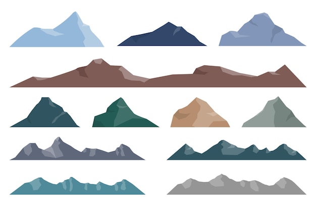 Vector mountain set isolated