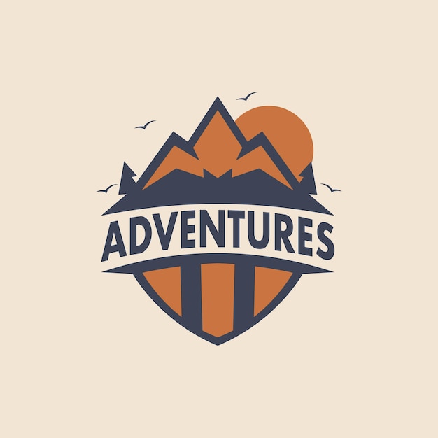 Vector mountain shield-logo-ontwerp