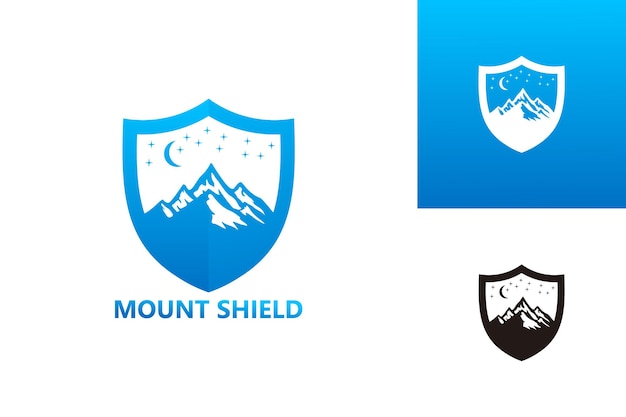 Вектор дизайна шаблона логотипа Mountain Shield, эмблема, концепция дизайна, творческий символ, значок