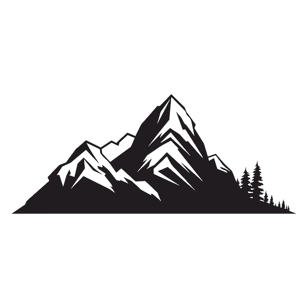 mountain silhouette icon vector