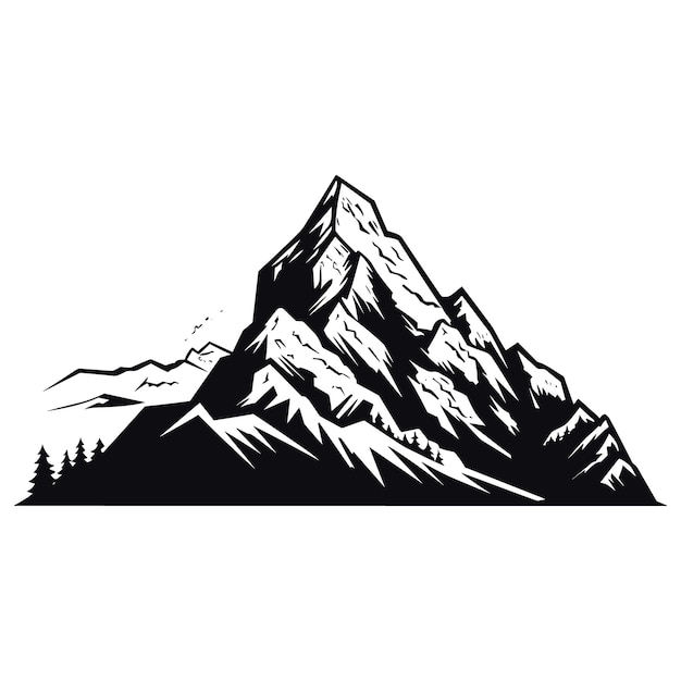 Vector mountain silhouette icon vector
