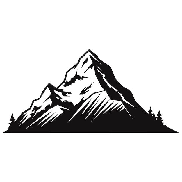 mountain silhouette icon vector