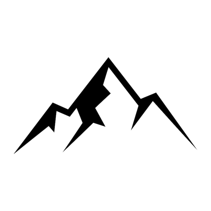 Vector mountain silhouette icons vector illustrations on white background