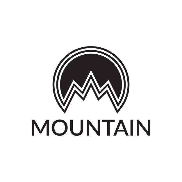 Progettazione del logo della silhouette di montagna