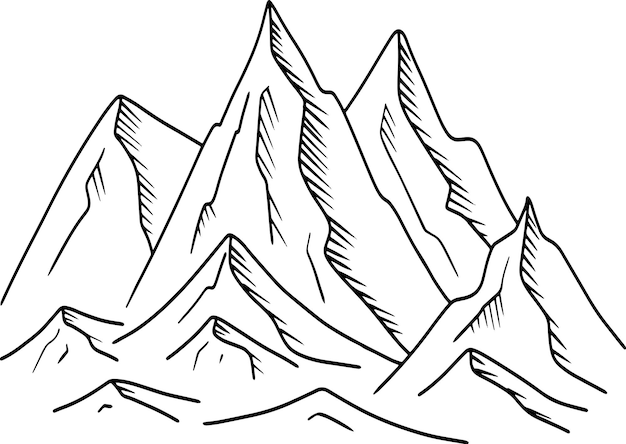 Mountain silhouette Vector illustration Mountain tops Logo