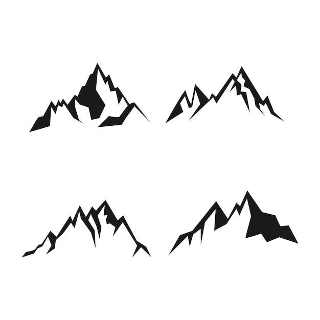 Mountain Silhouette Vector Set