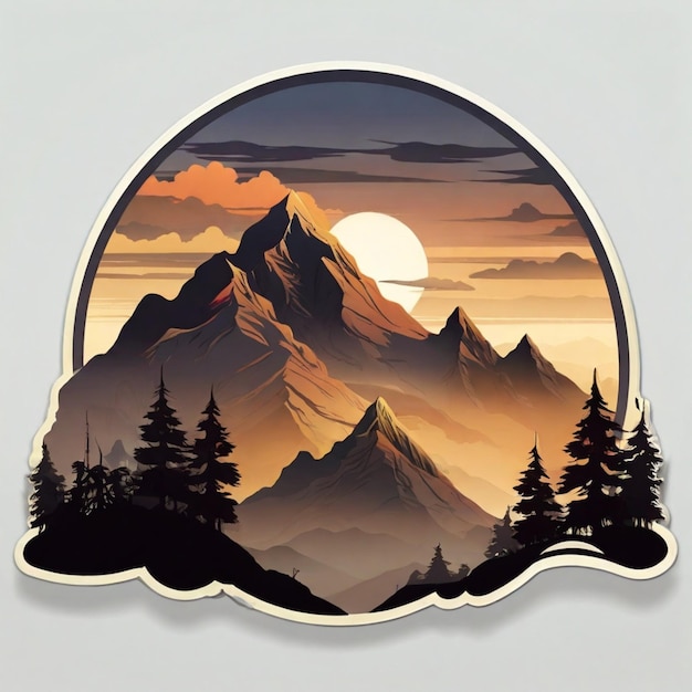 Mountain silhouettes vector background