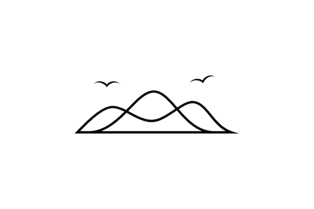 Vector mountain simple line style logo