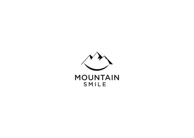 mountain smile logo design vector illustration