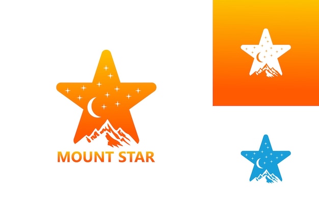 Вектор дизайна шаблона логотипа mountain star, эмблема, концепция дизайна, творческий символ, значок