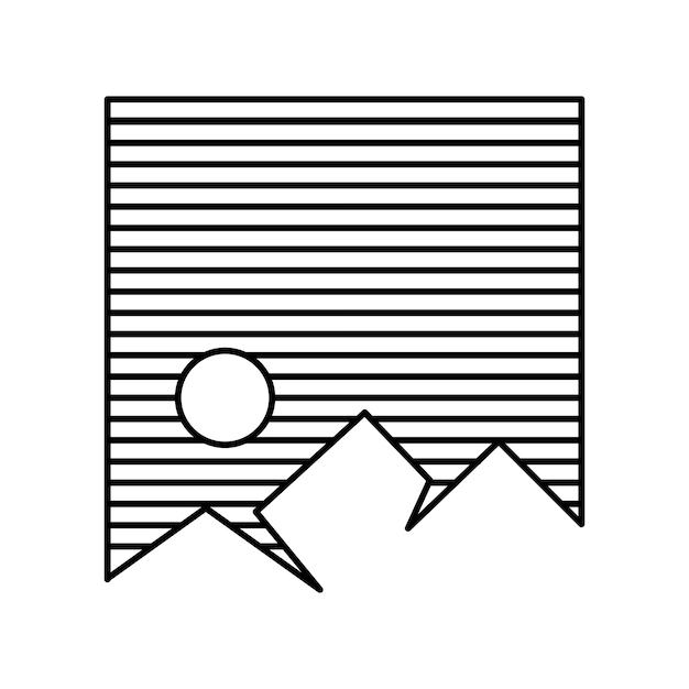 Mountain stripes monoline illustration