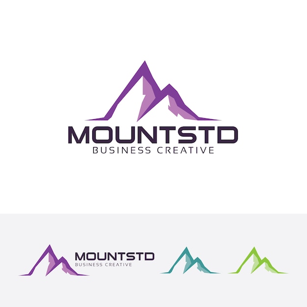 Шаблон с логотипом mountain studio и на открытом воздухе