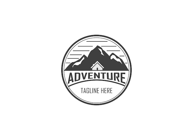 Гора и вершина для вдохновения на дизайн логотипа Hipster Adventure Traveling